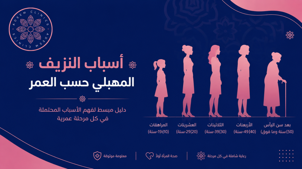 أسباب النزيف المهبلي حسب العمر